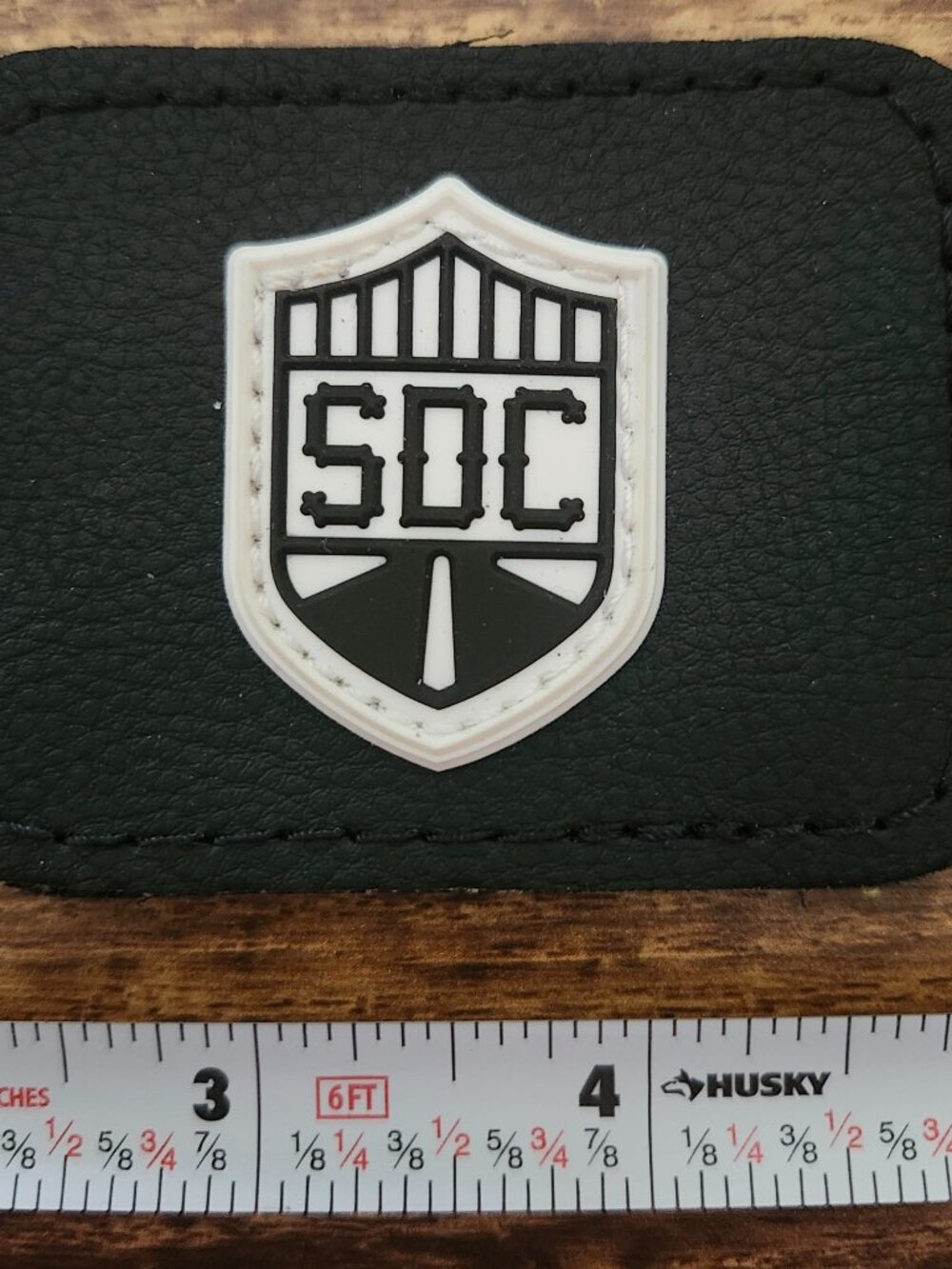 Saddlemen SDC Motorcycle Backrest Logo Hook/Loop Patch Black
